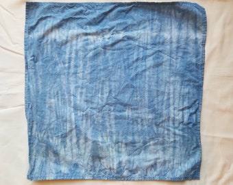 Indigo Shibori Dyed & Handmade Bandana - "Bamboo Forest"