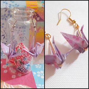 Orecchini Gru, Orecchini Origami, Orecchini giapponesi, Orecchini in acciaio inossidabile, Orecchini in acciaio inossidabile, Orecchini antiallergici