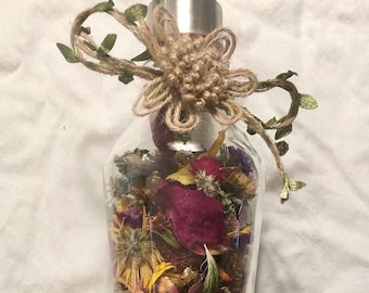 Dried Flower Glass Bottle: Natural Floral Home Decor, Eco-Friendly Gift