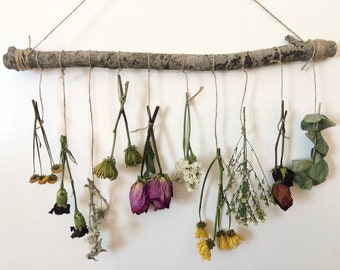 Genuine thought hanging dried flowers