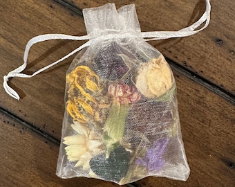Dried Flower & Herb Sachet: Natural Home Decor, Wedding Favor