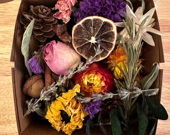 Dried Flower & Herb Craft Box: Natural Home Decor Accents