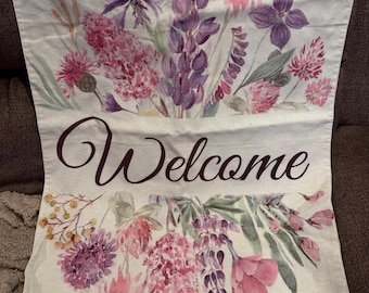 Floral Welcome Garden Flag: Double-Sided Farmhouse Yard Decor (28" x 40")
