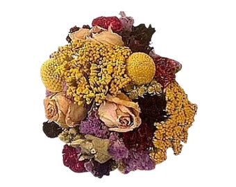 Rose and Craspedia Dried Flower Bouquet