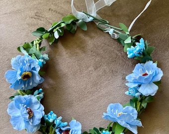 Flower Crown Headband Boho Floral Wedding Garland Headpiece Oktoberfest