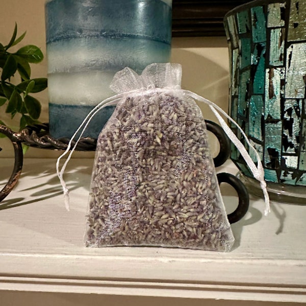 Lavender Sachet, Dried Flower Confetti Silk Pouch