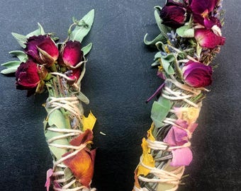 Dried Herb and Flower Stick: Natural Home Accent, Cleansing Bundle