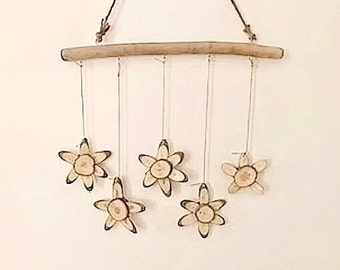 Wood Slice Flower Wall and Door Hanging