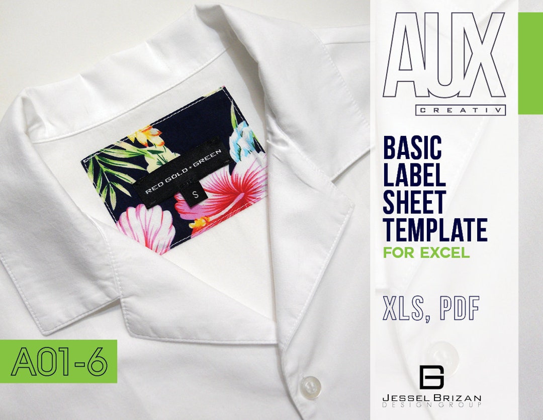 Basic Label Sheet Template for Excel © - Etsy