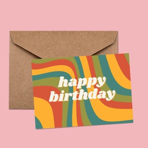 Cartão de aniversário para impressão, design bacana, feliz aniversário, cartões comemorativos, diversão, download digital
