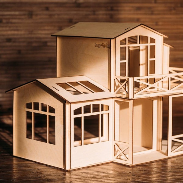 Wooden Dollhouse 1 12 scale Kit DIGITAL FILEs for laser cut 1 12 dollhouse. cdr/dxf/ai/svg/pdf