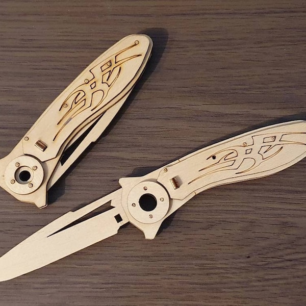 FILE Flick knife 2, wooden knife, weapon, Cosplay cdr/dxf/ai/pdf/svg for laser cut 3mm, 3.2mm, 3.6mm, 4mm