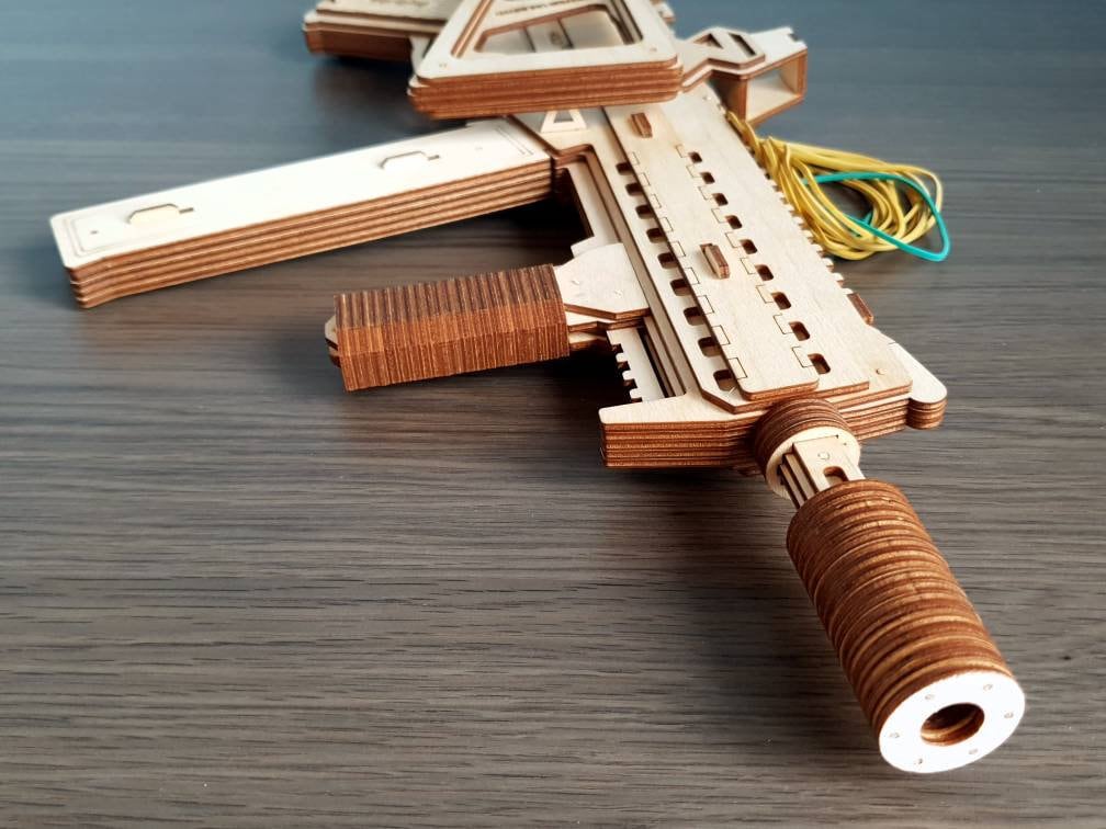 Laser Cut Svg File Rubber Band Wooden Gun Kit Svg Etsy UK