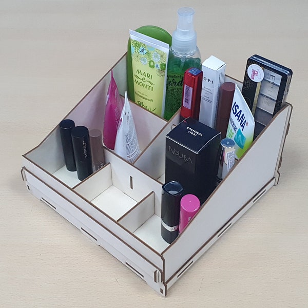 Cosmetics organizer, makeup organizer, lipstick holder svg 3mm, 3.2mm, laser cut files, DIGITAL PRODUCT