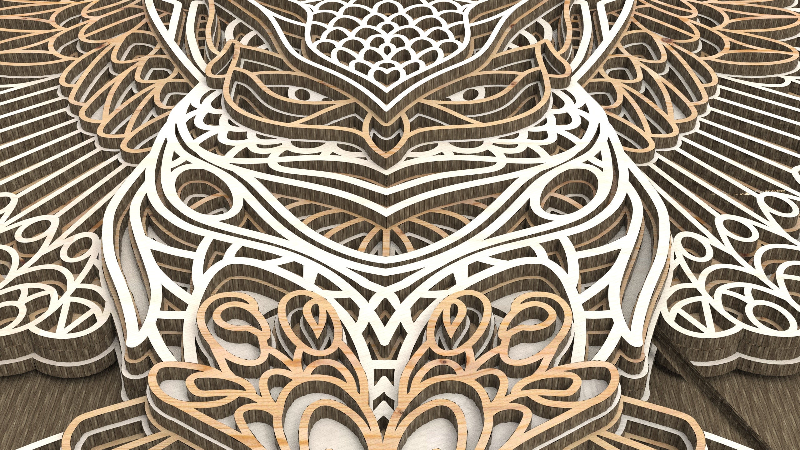 Owl Mandala Svg Owl Mandala Wall Art Laser Cut Multilayer - Etsy