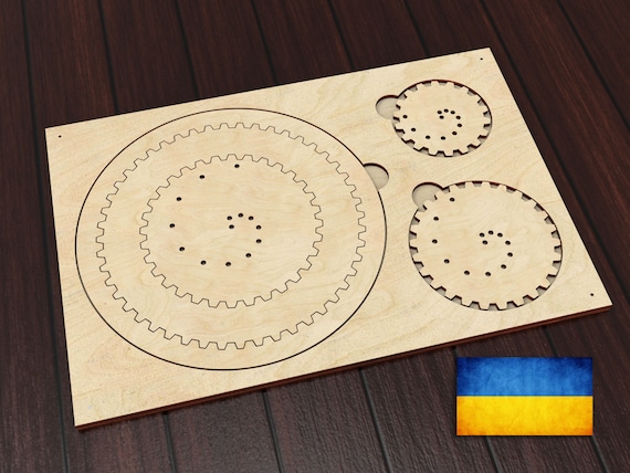 Wooden spirograph, toddler spiral drawing kit