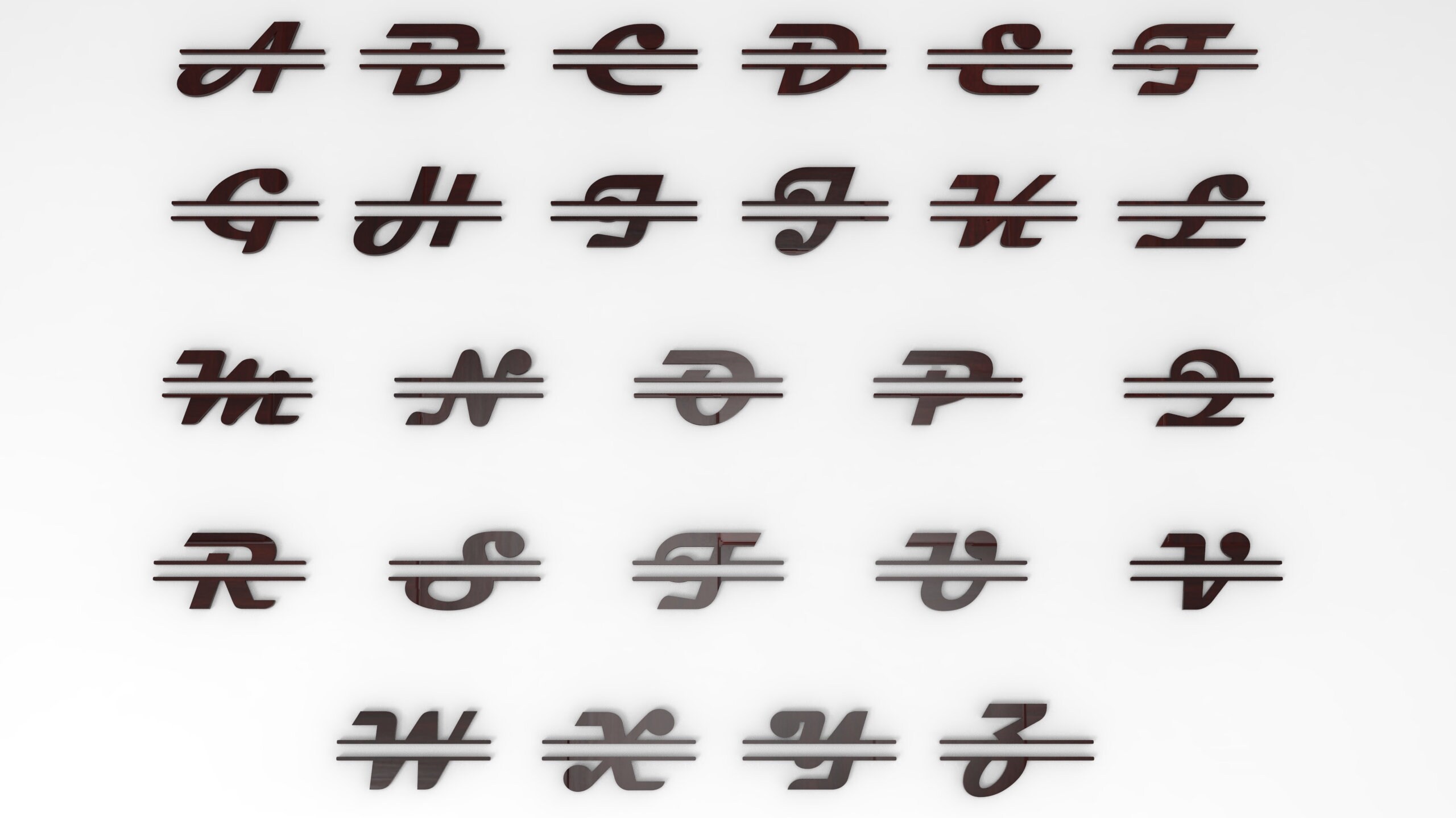 Simple Split Letter Monogram Set Digital File Svg / Ai / - Etsy