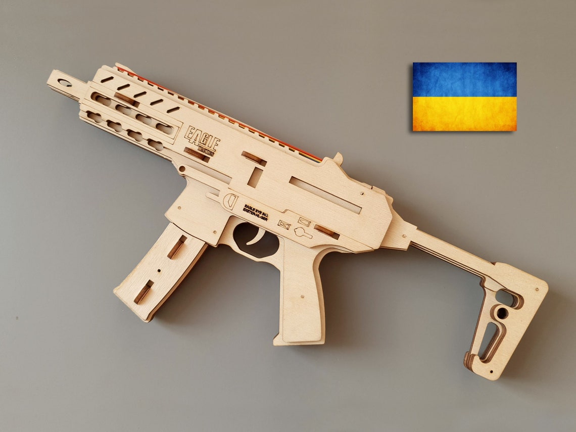 FILE Rubber Band Gun Svg Submachine 3mm 1/8 Etsy