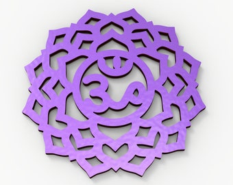 Crown chakra 3D wall decor. Glowforge wall decor, Laser cut files,  Digital product