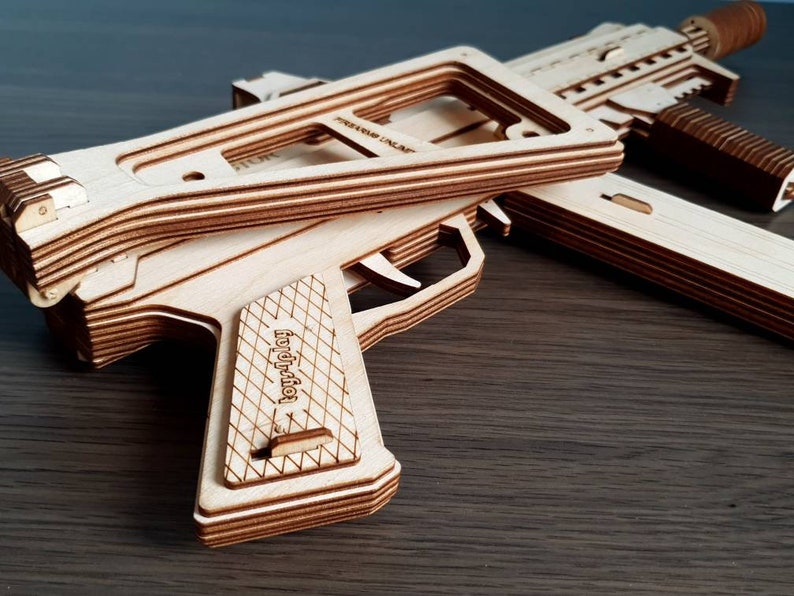 Laser Cut Svg File Rubber Band Wooden Gun Kit Svg Etsy