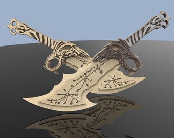 Kratos Blades Of Chaos, God of War Blades of Chaos Sword Twin Blades, cdr/dxf/ai/pdf/svg for laser cut 3mm, 1/8", 4mm