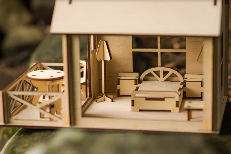 Doll House Plywood Kit FILE for Laser Cut 2 Sizes 3mm Etsy