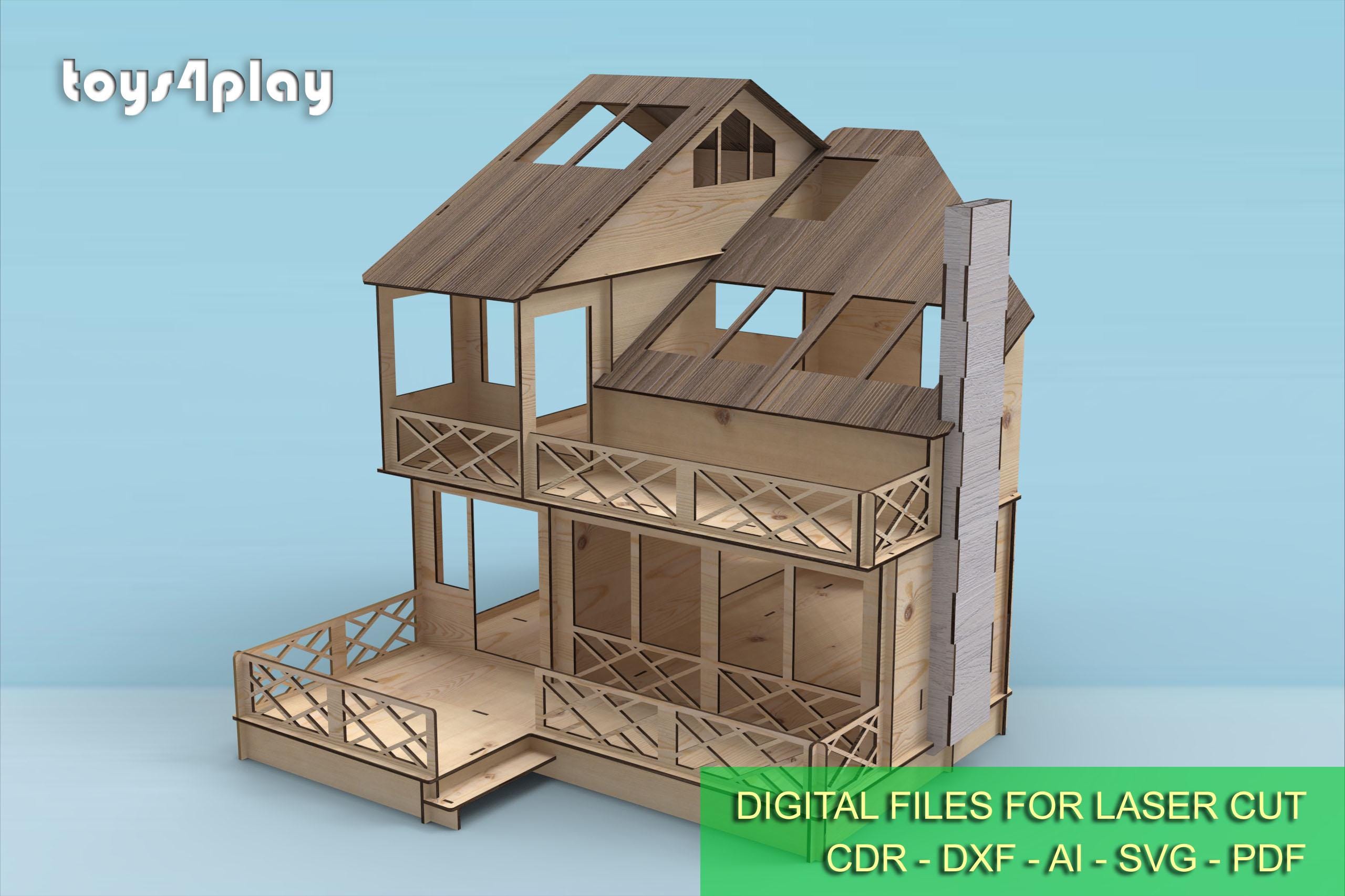 FILE 112 Doll House Kit Townhouse 1/12 Scale Wooden FILE 112 Doll House Kit Townhouse 1/12 Scale Wooden