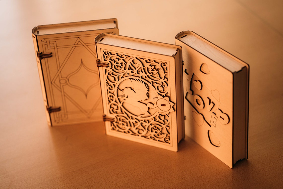 Gift box book box 1/8inch 3mm Laser cut FILE Etsy