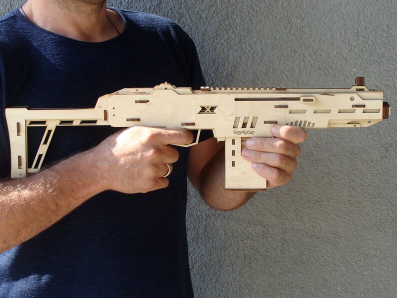 FILE Rubber Band Gun Kit Svg and Targets Plywood Submachine Etsy