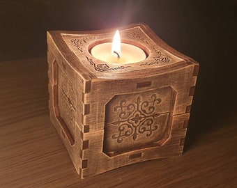 Candle Holder Laser Cut Lamp plywood Tea light Lantern Wooden table Lamp svg, 3mm, 4mm, 5mm, 6mm, laser cut files, Digital product