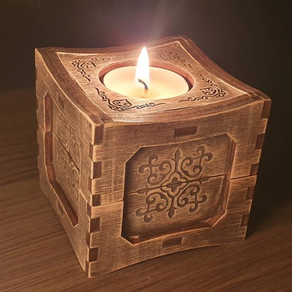 Candle Holder Laser Cut Lamp plywood Tea light Lantern Wooden table Lamp svg, 3mm, 4mm, 5mm, 6mm, laser cut files, Digital product