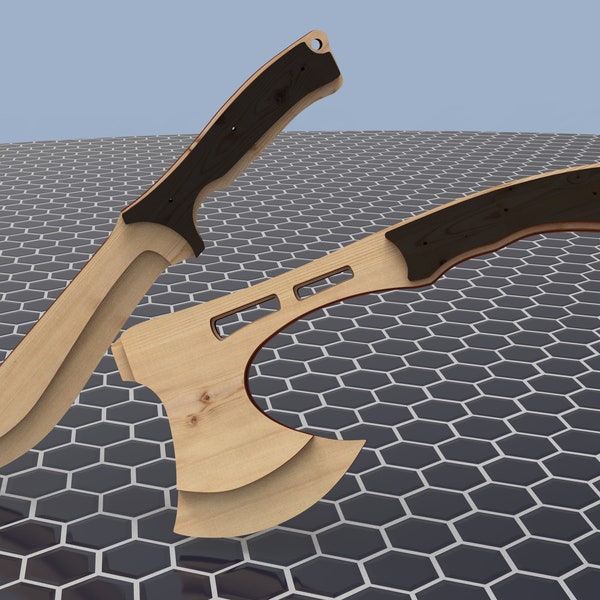 FILES Battle Axe and knife wooden weapon cdr/dxf/ai/pdf/svg for laser cut 3mm, 1/8", 4mm