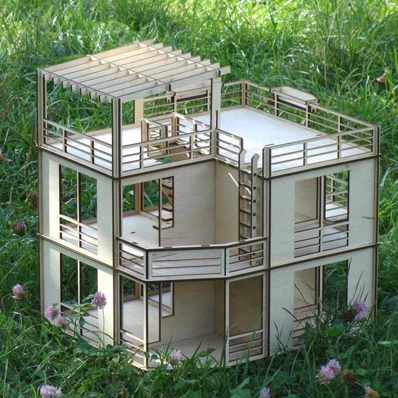 Doll house Kit 4c 1/12 scale wooden dollhouse kit plywood Etsy
