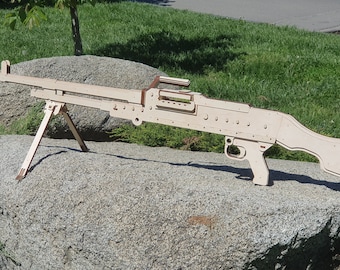 Holzmodell-Maschinenpistole FN MAG, bis 400 mm, GPMG. Allzweck-Maschinengewehr SVG, pdf, dxf, cdr