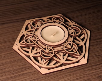 Candle holder layered mandala svg, sacred geometry art, laser cut files, DIGITAL PRODUCT