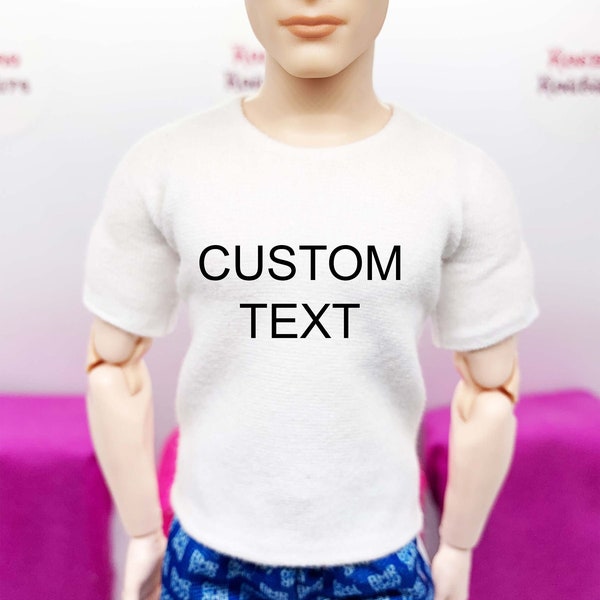 Custom White 11.5 inch Male Doll Shirt/Doll Clothes/Modern