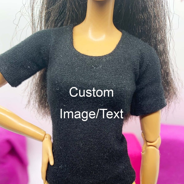 Custom Black 11.5 inch Doll Shirt/Doll Clothes 1/6 scale/Modern