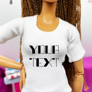 Custom White 11.5 inch Doll Shirt/Doll Clothes 1/6 scale/Modern image 9