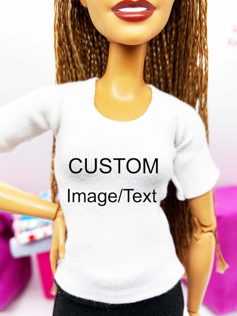 Custom White 11.5 inch Doll Shirt/Doll Clothes 1/6 scale/Modern image 1