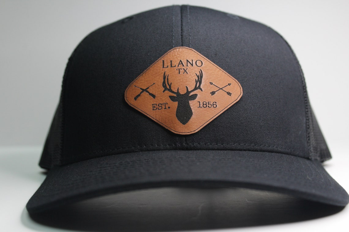 Custom logo hat Faux leather patch hat Custom logo cap Etsy