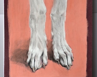 Elegant Paws Of The Sighthound, Greyhound art, dog paws painting, pastel art, dog art, animal art, greyhound collector, sighthound, whippet