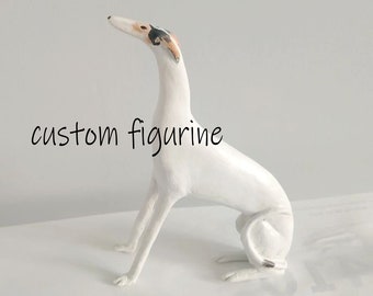 CUSTOMIZED GREYHOUND FIGURINE, Custom sighthound figurine, color of your dog, customized dog gift, sighthound love, whippet, borzoi, saluki