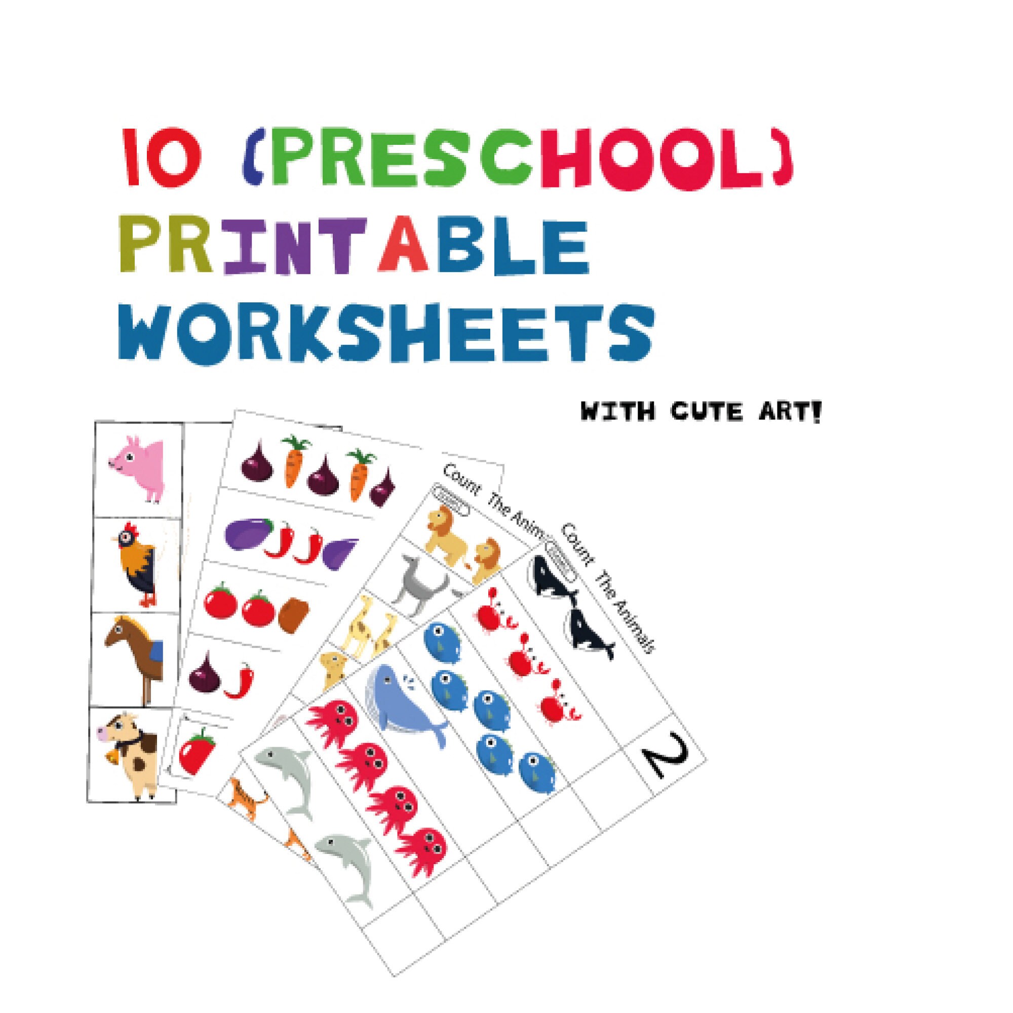 preschool printable worksheets preschool printables etsy