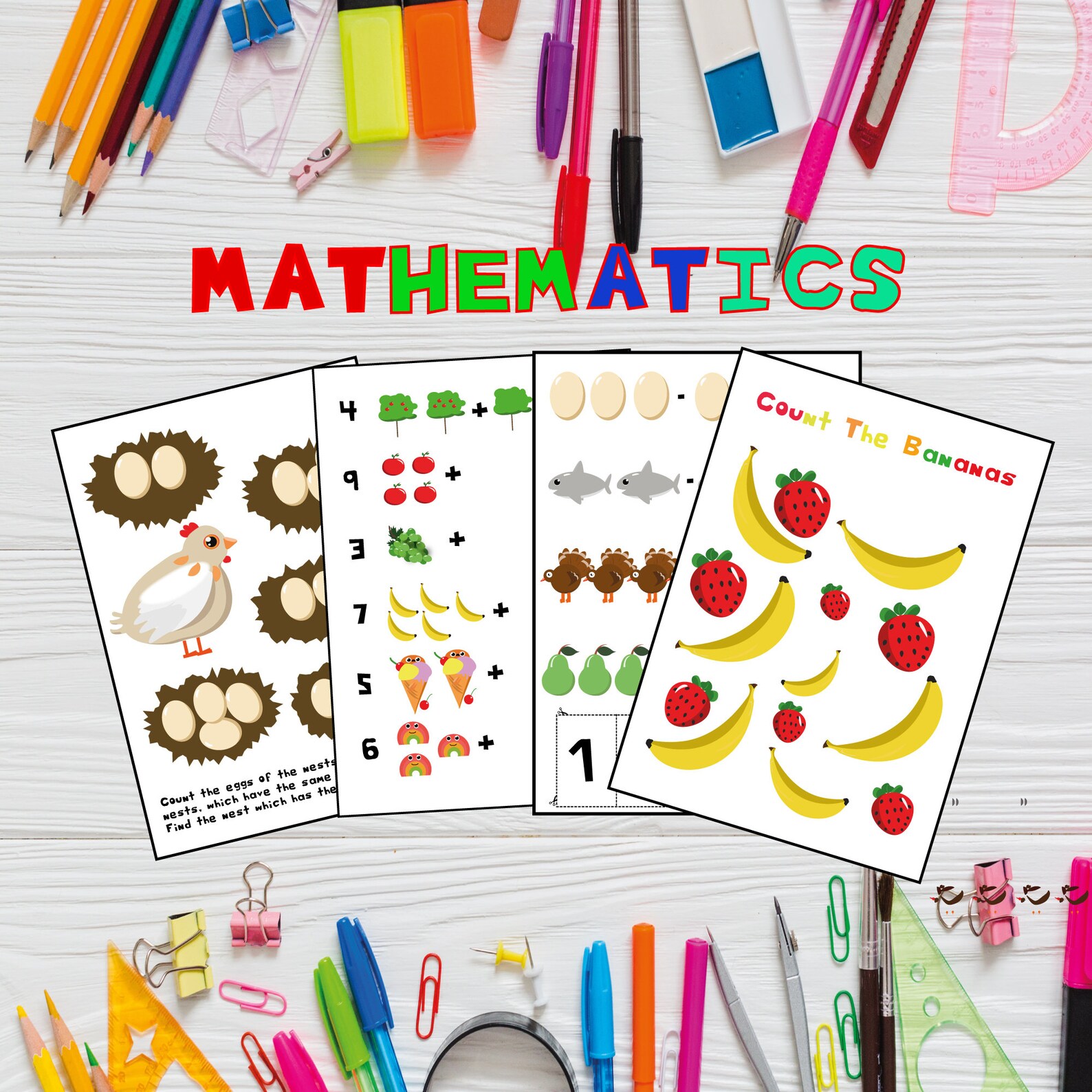 10 PRESCHOOL MATH WORKSHEETS Set of 10 10 printable | Etsy