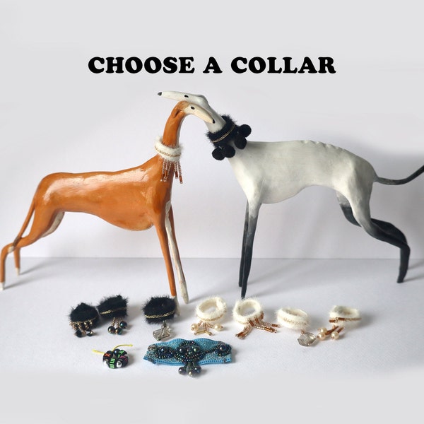 Wide Collar Sighthound Collar Mini collar for your sighthound figurine Greyhound figurine collar Galgo collar Martingale Fur collar