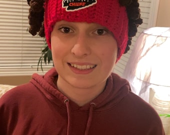 Crochet KC Chiefs football player novelty hat. #15