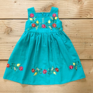 Toddler Dress, Traditional Mexican Dress, Toddler Girls Dress, Birthday, Fiesta, green, emerald, teal, mexican, baby girl dress