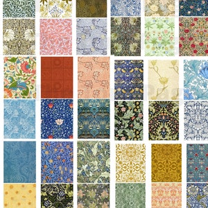 Digitale vintage William Morris-stalen, ongewenste dagboek- en plakboeken, 80 prachtige William Morris-stalen, commerciële licentie