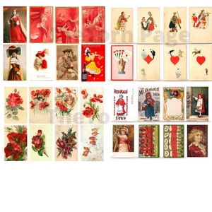 Imagens românticas vermelhas vintage, diário DIY e papéis de fundo, páginas de diário e imagens transparentes, uso comercial, download digital