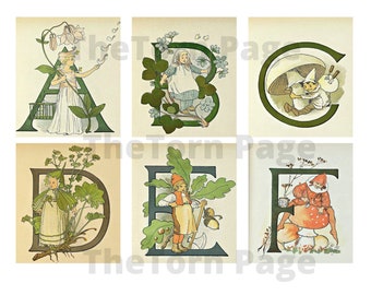 Vintage Botanical Alphabet Print by Ottilia Adelborg (Digital Download)